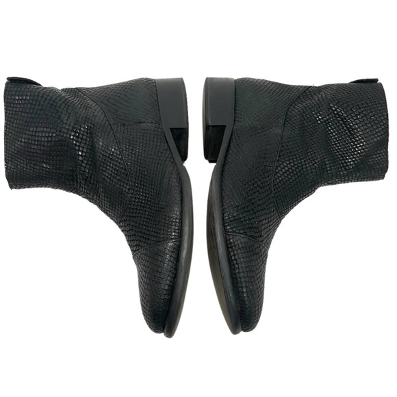 Billi Bi Copenhagen Black Leather Snake Print Almond Toe Casual Booties Women 40 - Picture 11 of 15